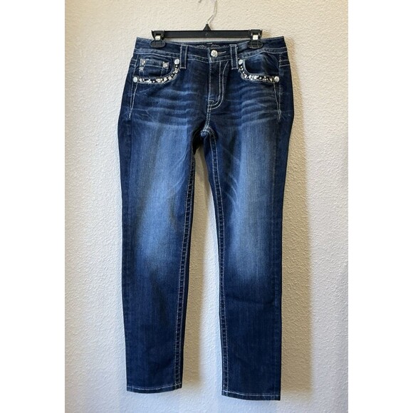 Miss Me JP5082B22 Angel Wings Crystals skinny Jeans Size 30 - Picture 1 of 8